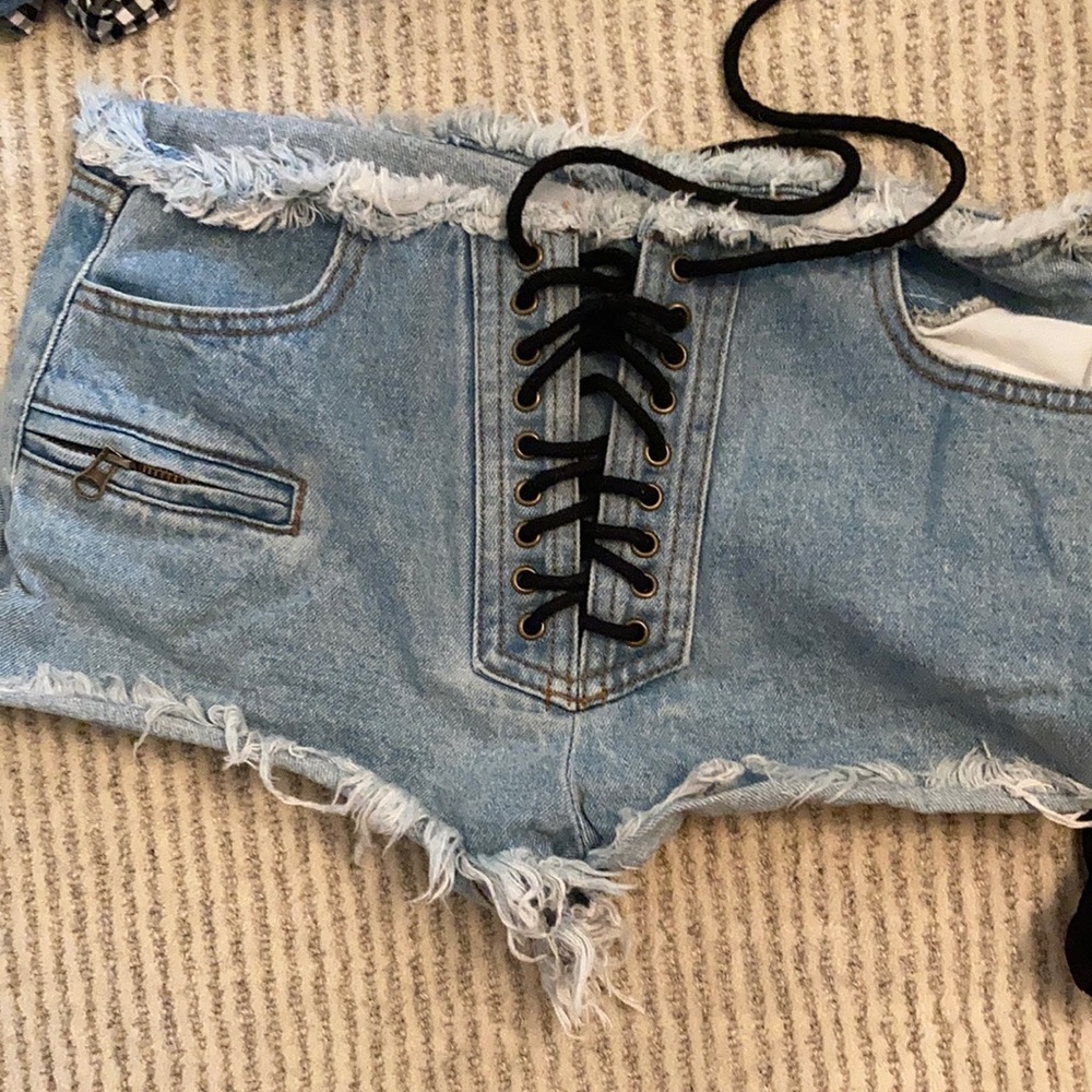 Lioness Jean shorts lace up